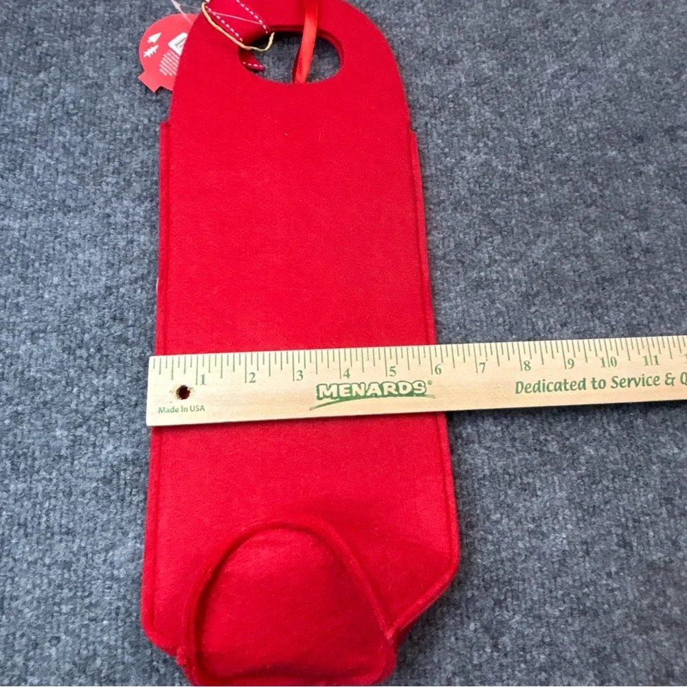 Hallmark Red Velvet Wine Bag Christmas New Years Winter with Charms New Lot of 2